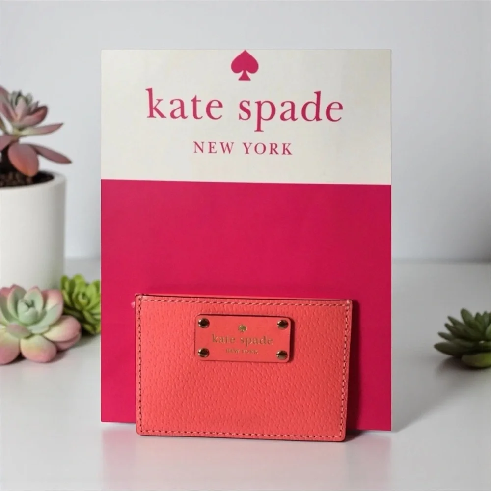 ♠️KATE SPADE♠️Flamingo(Pink/Salmon)Wellesley Graham Cardholder/EUC